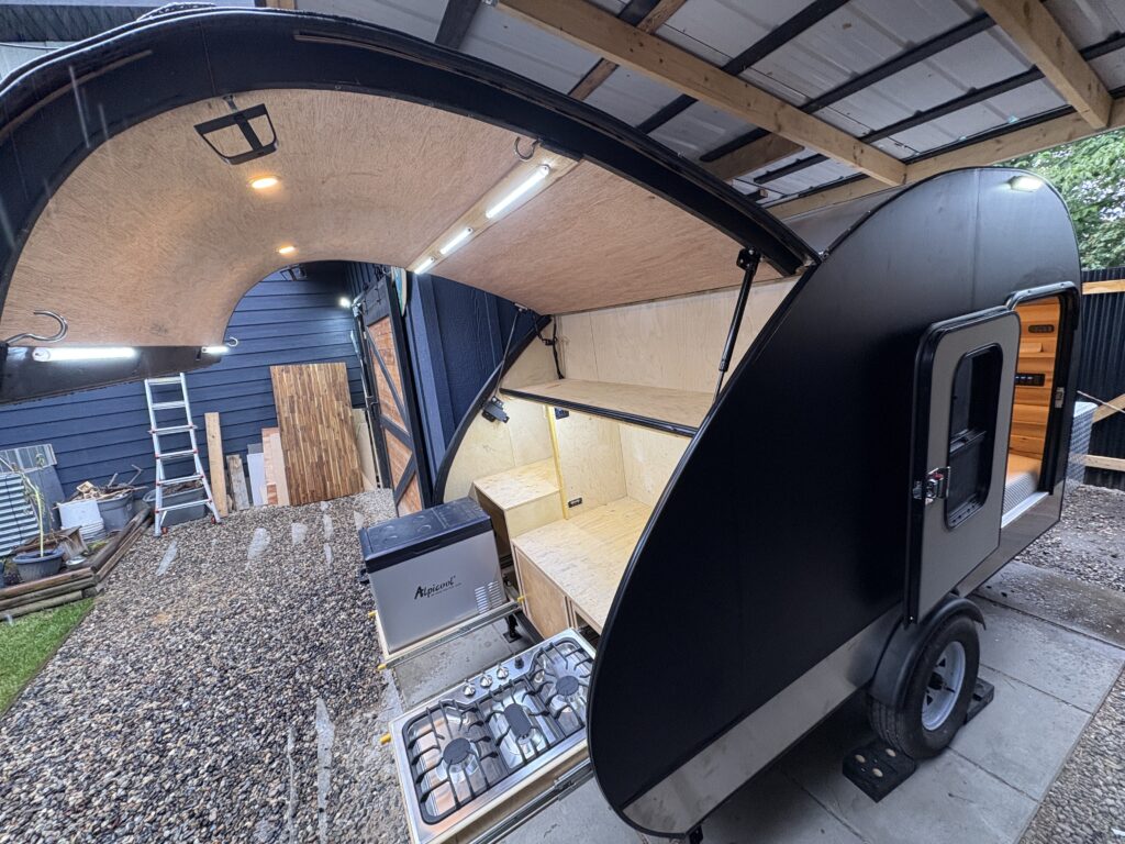 Teardrop trailer build DIY kitchen